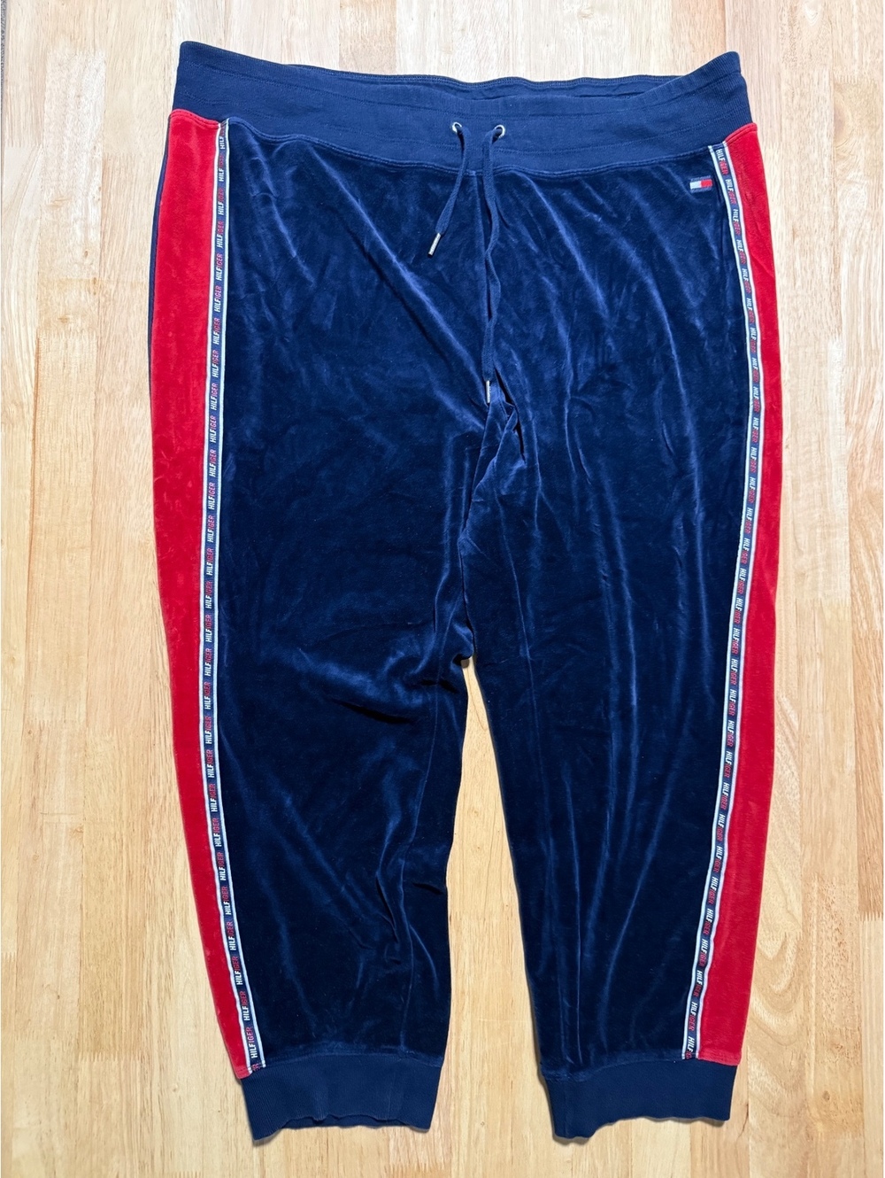 Tommy Hilfiger Sport Women’s 3X Blue Red Velour Joggers